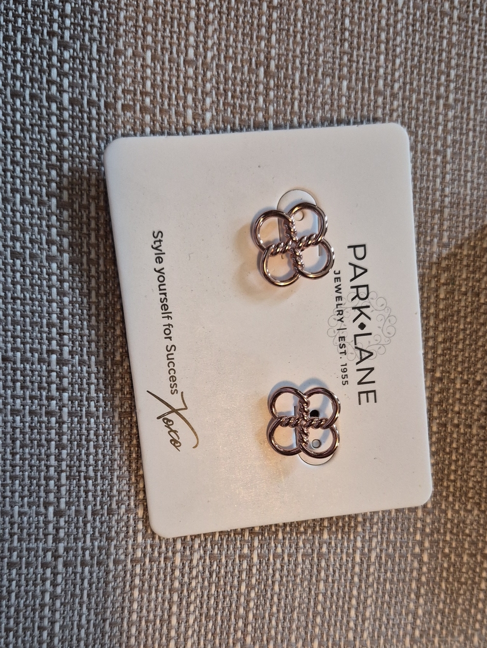 Park Lane Rose Gold Clover Loop Studs